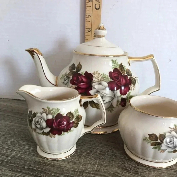 Vtg Sadler England Rose Patterned Tea  Set - Picture 14 of 14